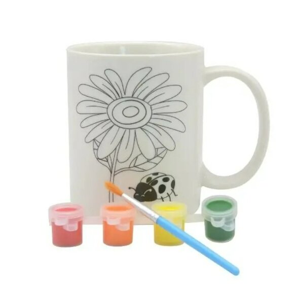 Creatolgy Daisy Floral Ceramic Mug Painting Kit Boxed Lot Of 3 Kids Craft Kit - Picture 2 of 6